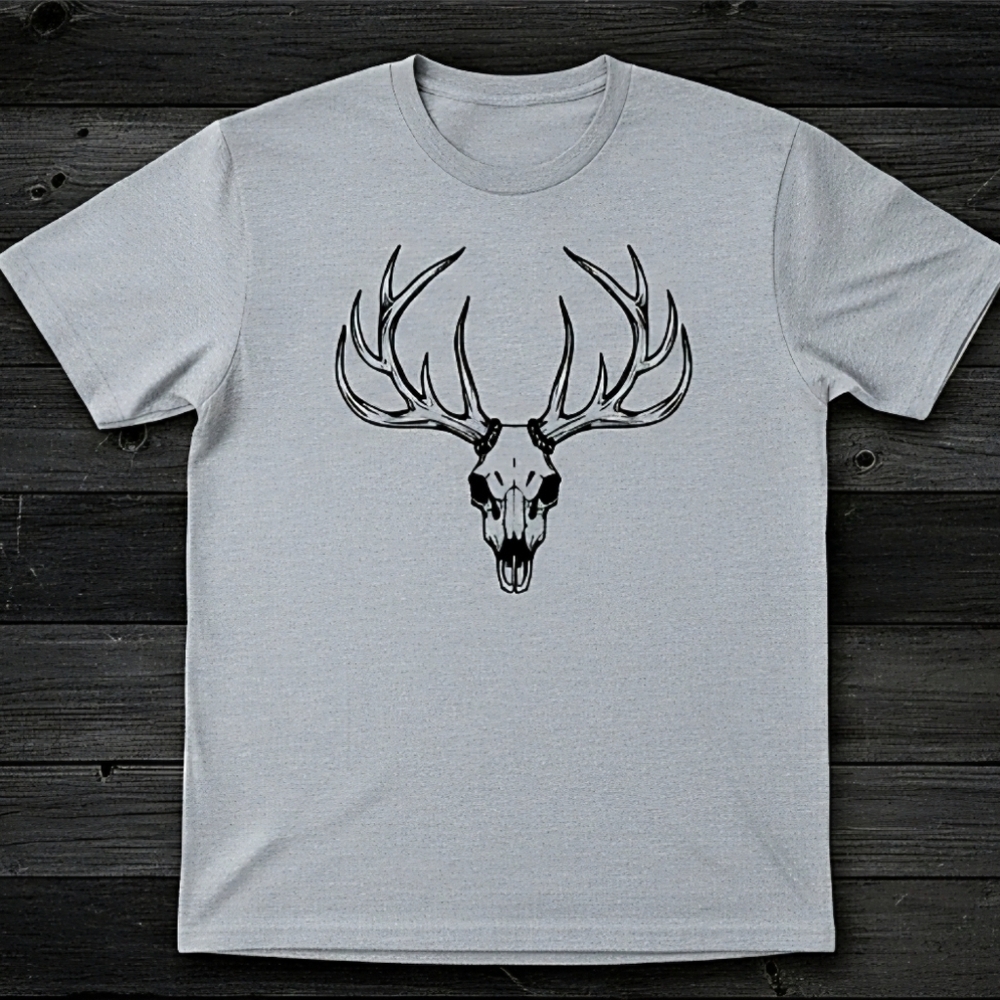 Deer Skull Antler Tee • Front & Back Graphic • Rustic Western Outdoors Shirt •